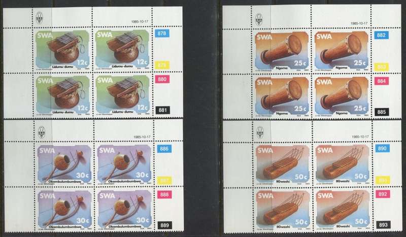 SWA - 4 Control Blocks of 4 - 1985 - MNH