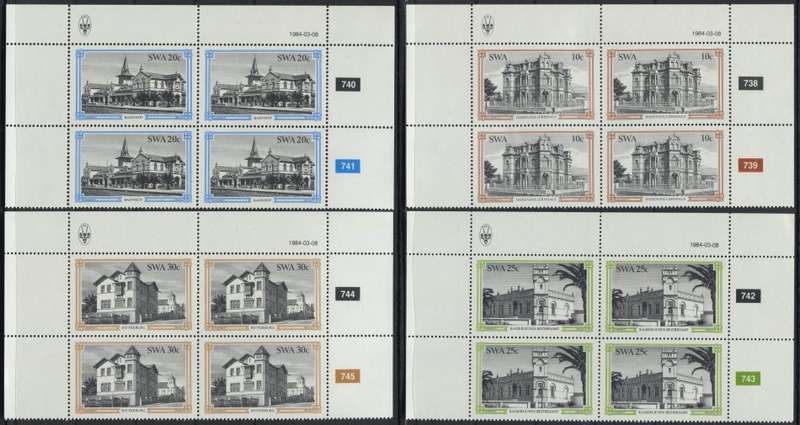 SWA - 4 Control Blocks of 4 - 1984 - MNH