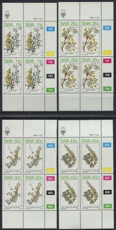 SWA - 4 Control Blocks of 4 - 1984 - MNH