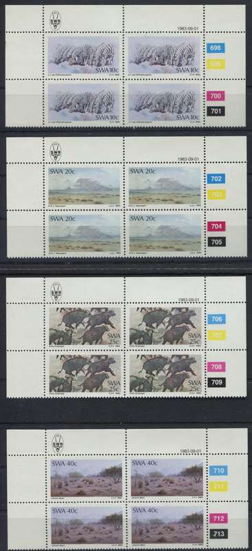 SWA - 4 Control Blocks of 4 - 1983 - MNH