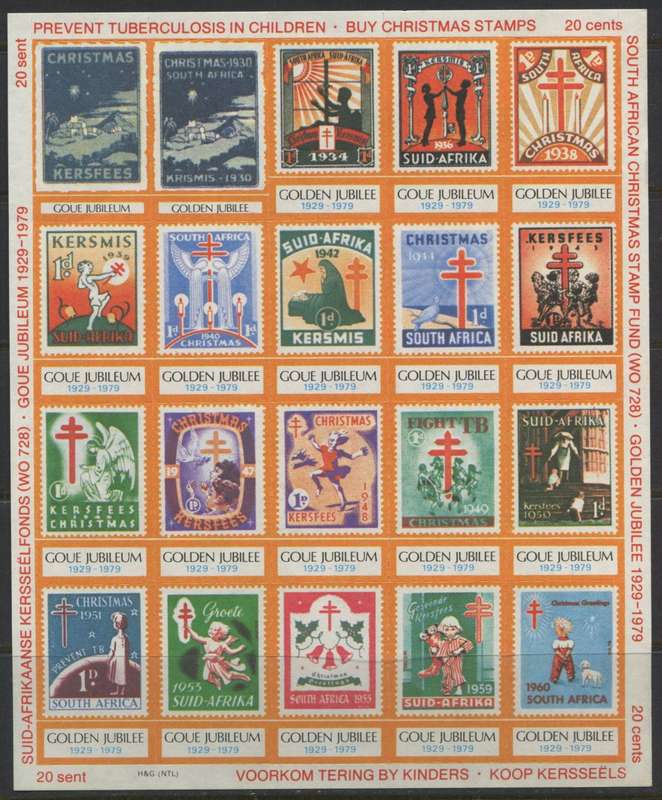 RSA - Christmas Stamps - Complete Sheet - Cinderellas - MM