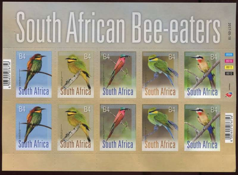 RSA - MNH -Birds - Bee Eaters - Self adhesive
