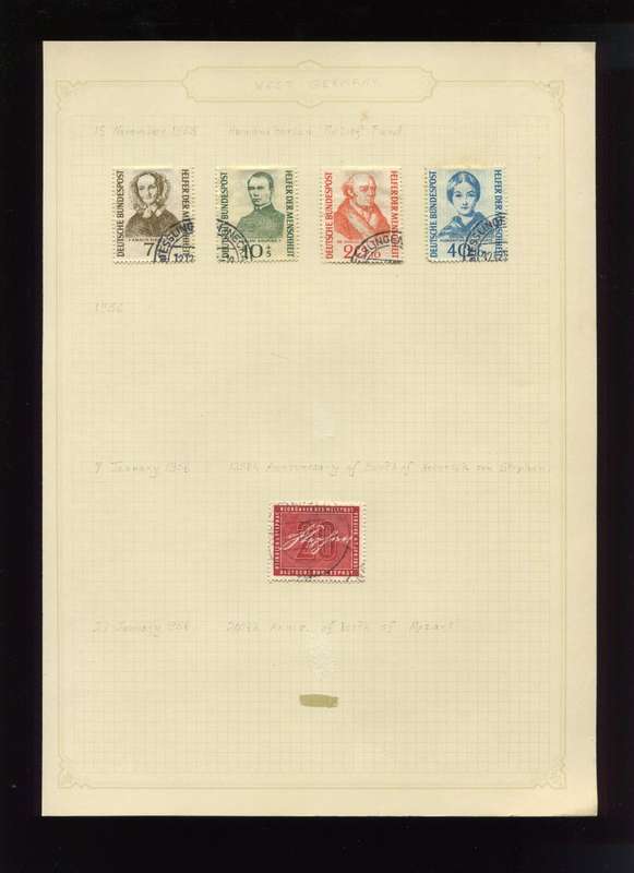 Germany - 5 Stamps Mounted on Old Album Page