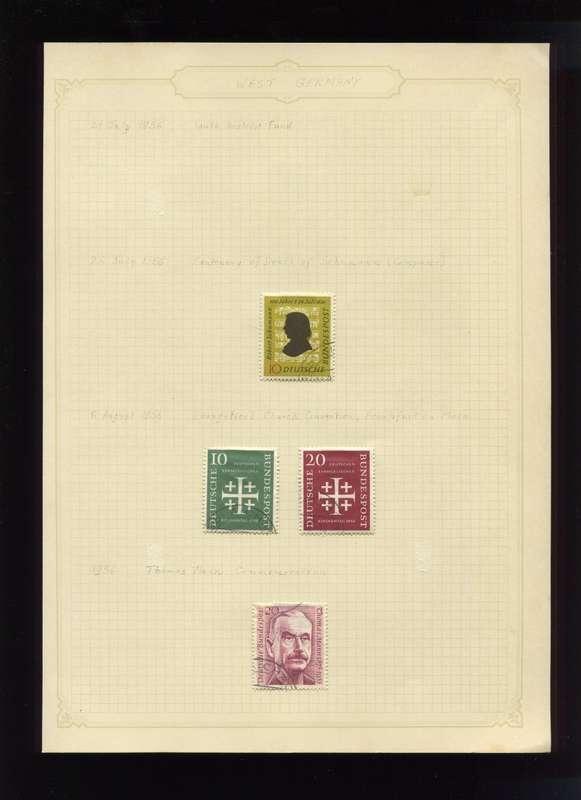 Germany - 4 Stamps Mounted on Old Album Page