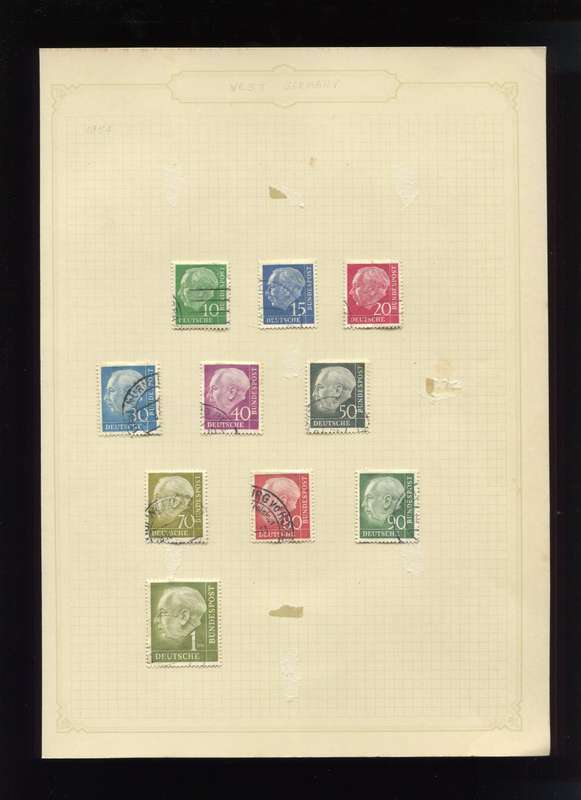 Germany - 10 Stamps Mounted on Old Album Page