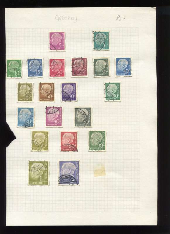 Germany - 20 Stamps Mounted on Old Album Page