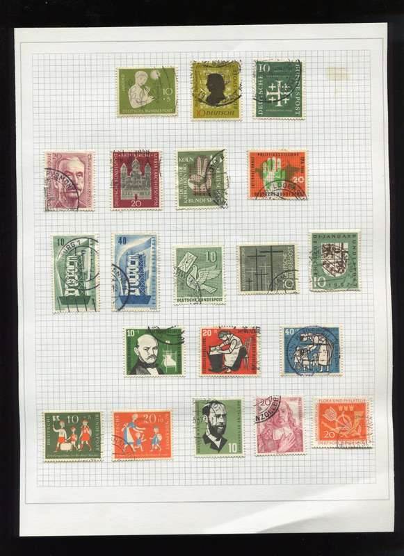 Germany - 20 Stamps Mounted on Old Album Page