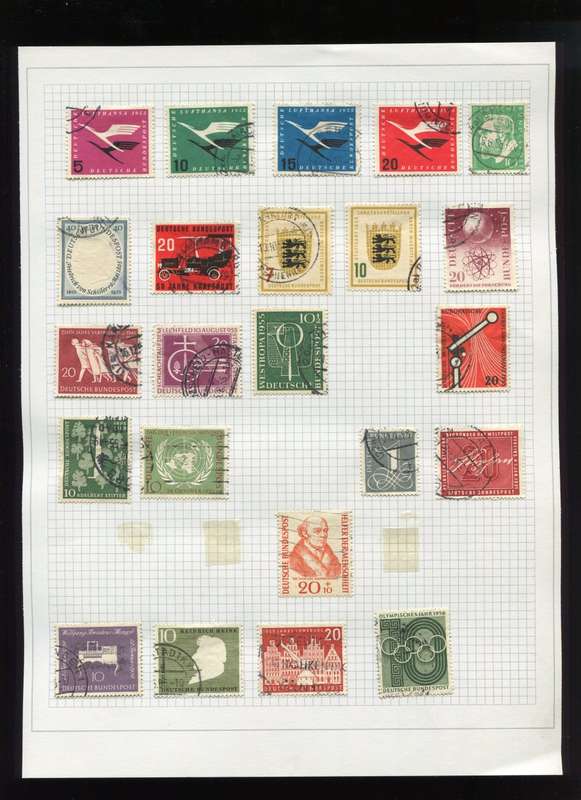 Germany - 23 Stamps Mounted on Old Album Page