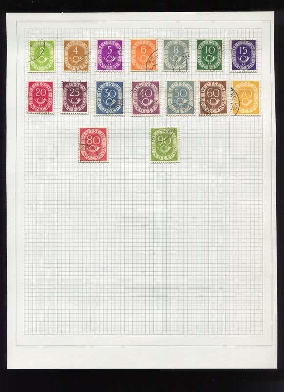 Germany - 16 Stamps Mounted on Old Album Page