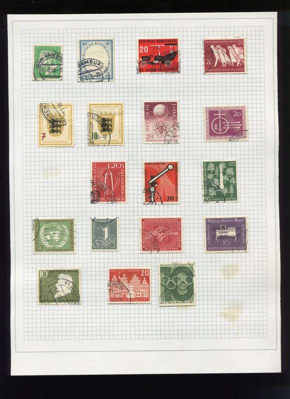 Germany - 18 Stamps Mounted on Old Album Page