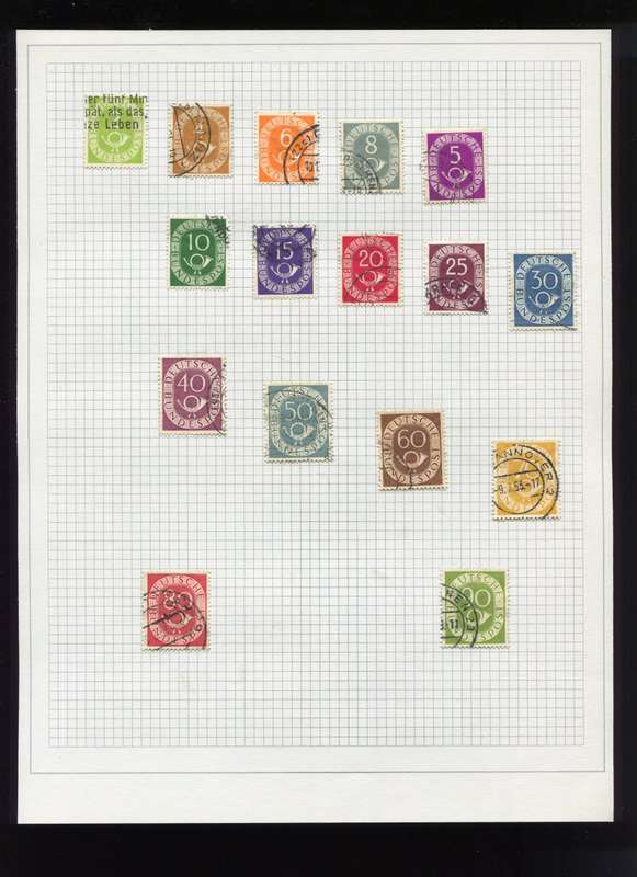 Germany - 16 Stamps Mounted on Old Album Page