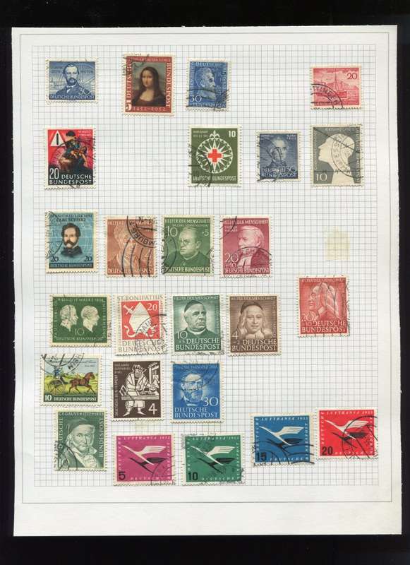 Germany - 25 Stamps Mounted on Old Album Page