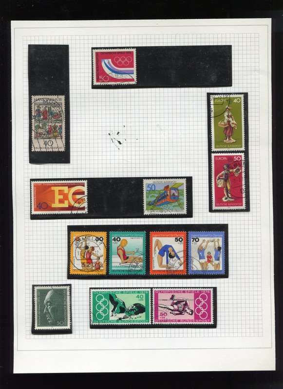 Germany - 14 Stamps Mounted on Old Album Page
