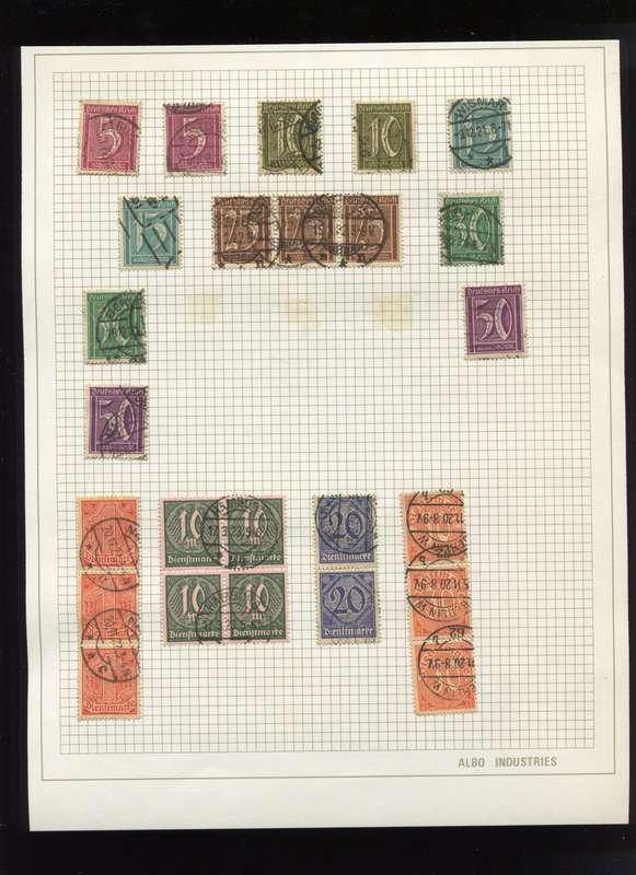 Germany - 25 Stamps Mounted on Old Album Page