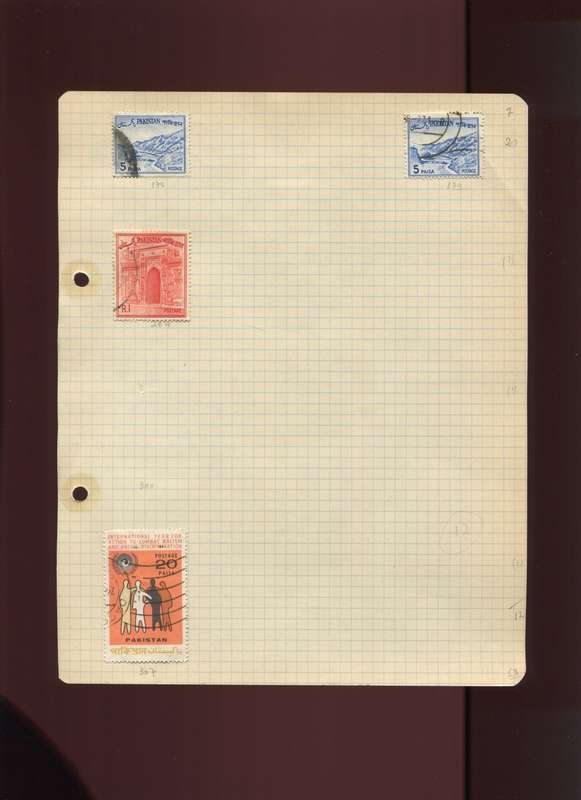 Pakistan - 4 Stamps Mounted on Old Album Page