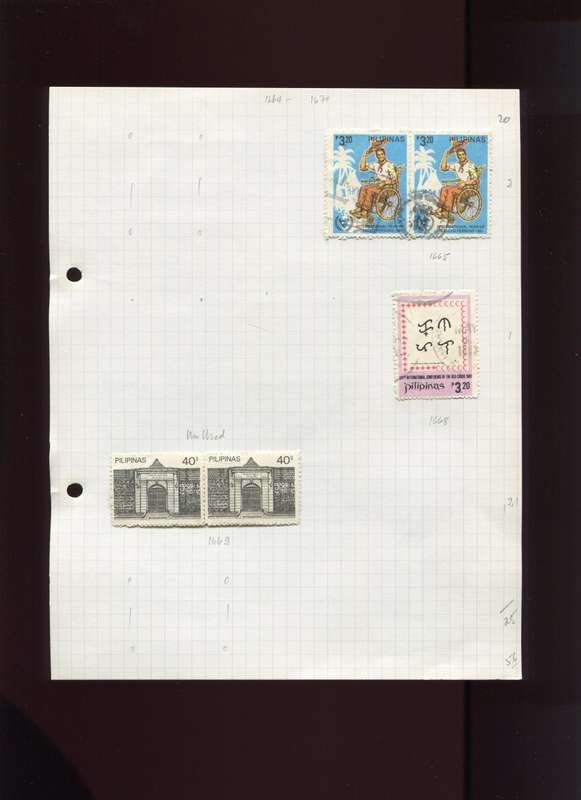 Philippines - 5 Stamps Mounted on Old Album Page