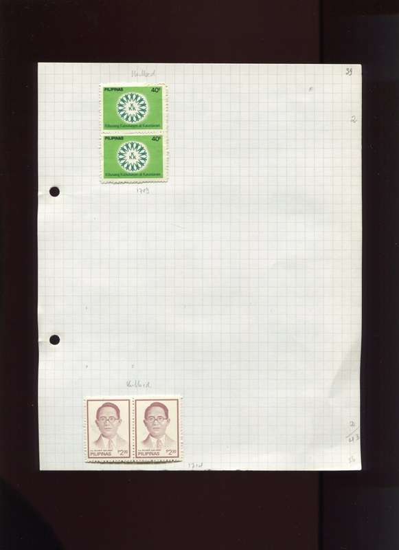 Philippines - 4 Stamps Mounted on Old Album Page