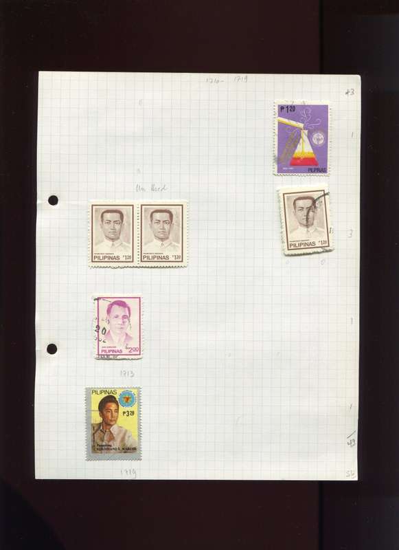 Philippines - 6 Stamps Mounted on Old Album Page