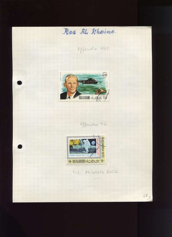 Ras Al khama- 2 Stamps Mounted on Old Album Page