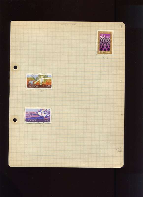 Portugal - 3 Stamps Mounted on Old Album Page