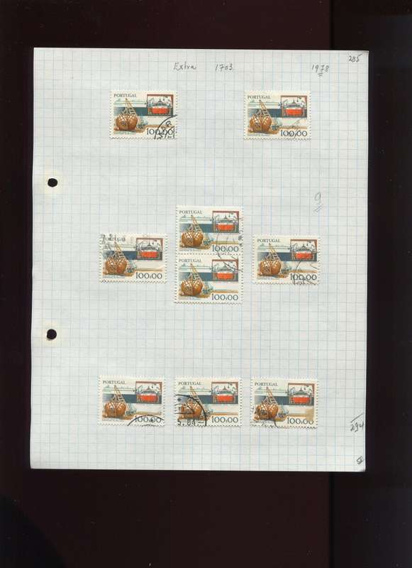 Portugal - 9 Stamps Mounted on Old Album Page