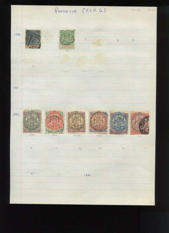 BSAC - 8 Stamps Mounted on Old Album Page