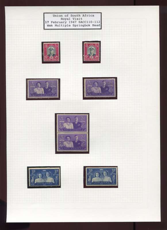 Union of SA - 8 Stamps Mounted on Old Album Page