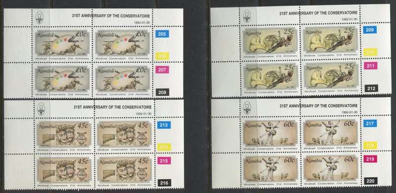 Namibia - Set of 4 Control Blocks of 4 - MNH