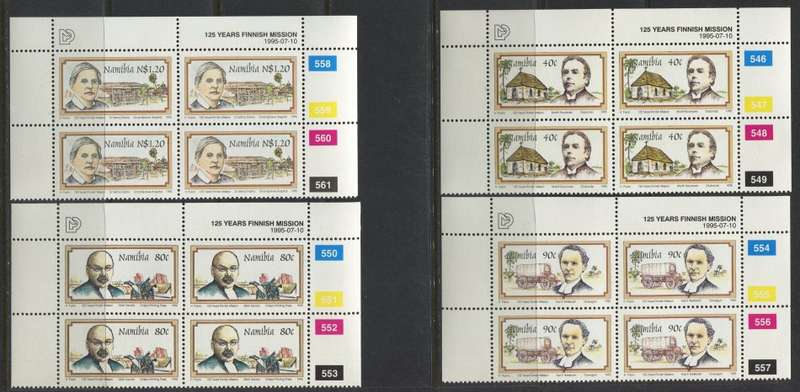 Namibia - Set of 4 Control Blocks of 4 - MNH