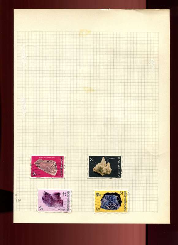 Botswana - 4 Stamps on Old Album Page