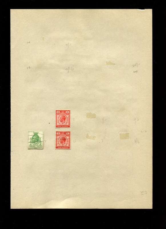 Great Britain - 3 Stamps on Old Album Page