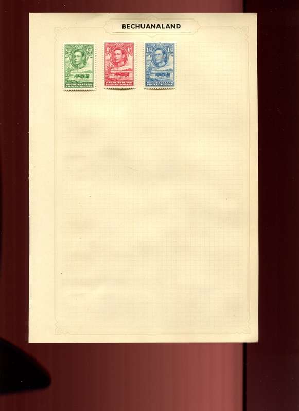 Bechuanaland -  3 Stamps Mounted on Old Album Page