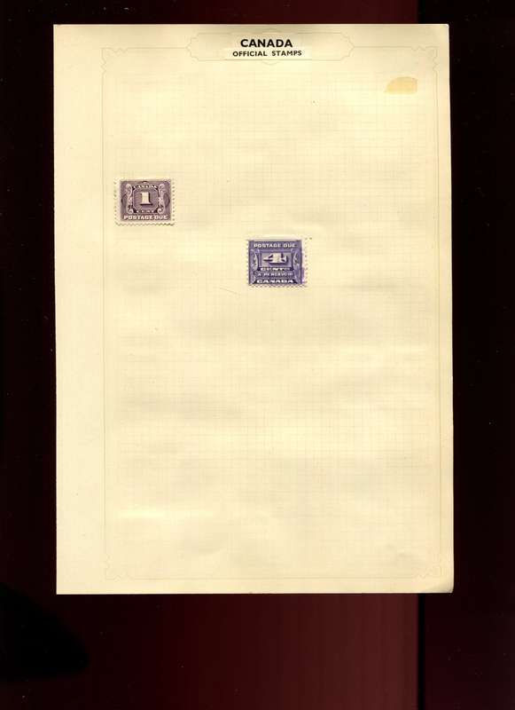 Canada - 2 Stamps Mounted on Old Album Page