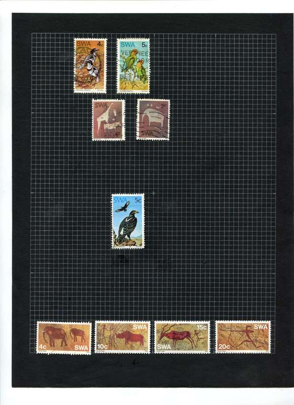 SWA - 9 Stamps - Mounted on Old Album Page