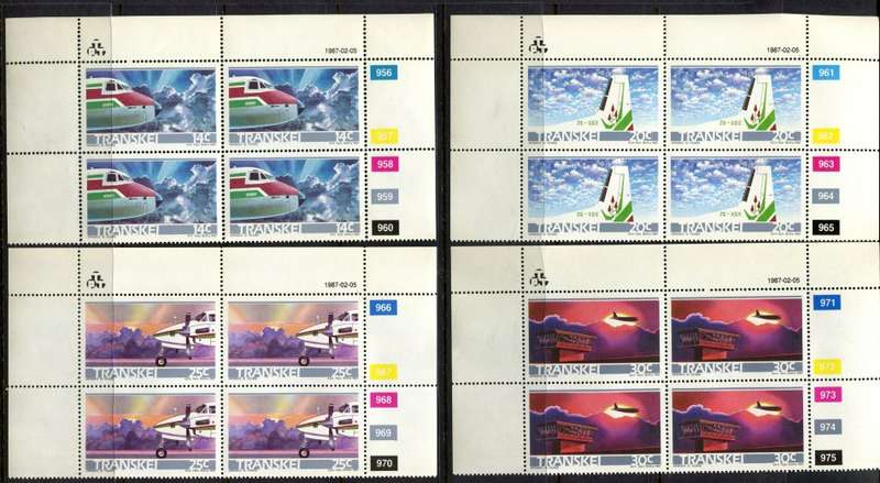 Transkei - Set of 4 Control Blocks of 4 - 1987 - MNH
