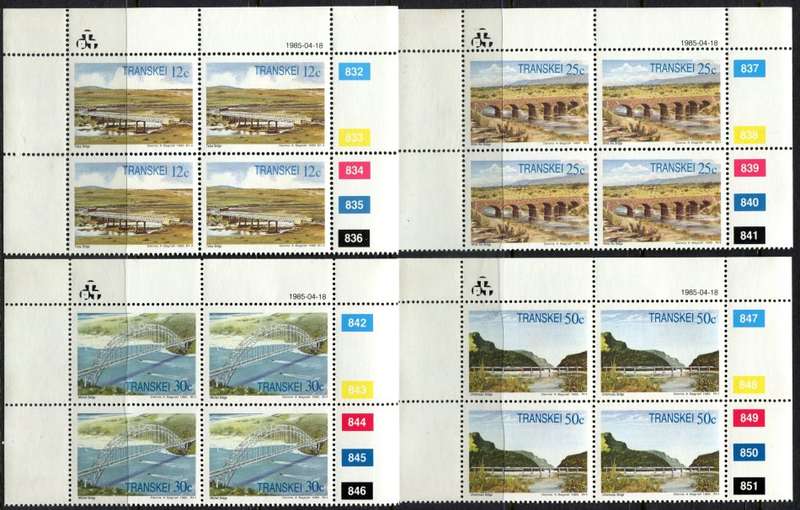Transkei - Set of 4 Control Blocks of 4 - 1985 - MNH