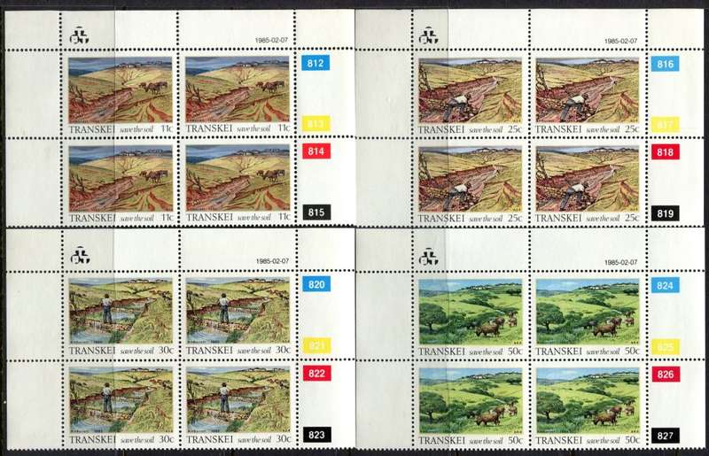 Transkei - Set of 4 Control Blocks of 4 - 1985 - MNH