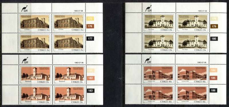 Ciskei - Set of 4 Control Blocks of 4 - 1983 - MNH