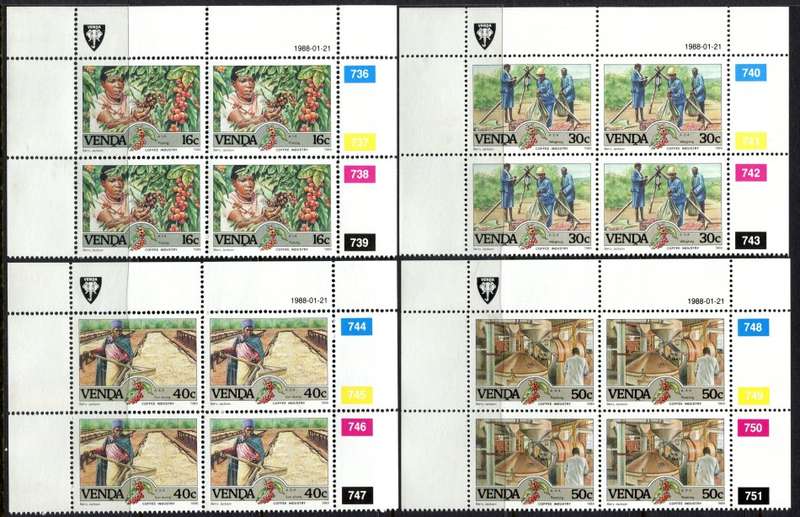 Venda - Set of 4 Control Blocks of 4 - 1988 - MNH