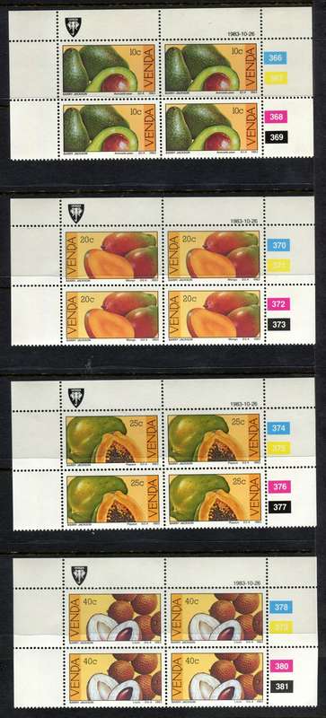 Venda - Set of 4 Control Blocks of 4 - 1983 - MNH