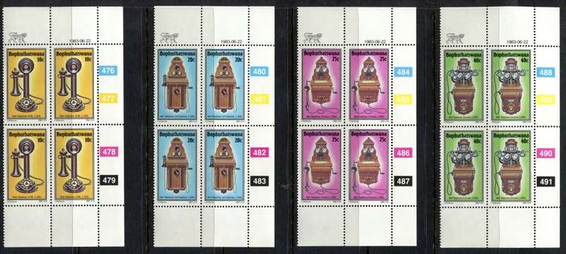 Bophuthatswana - Set of 4 Control Blocks of 4 - 1983 - MNH