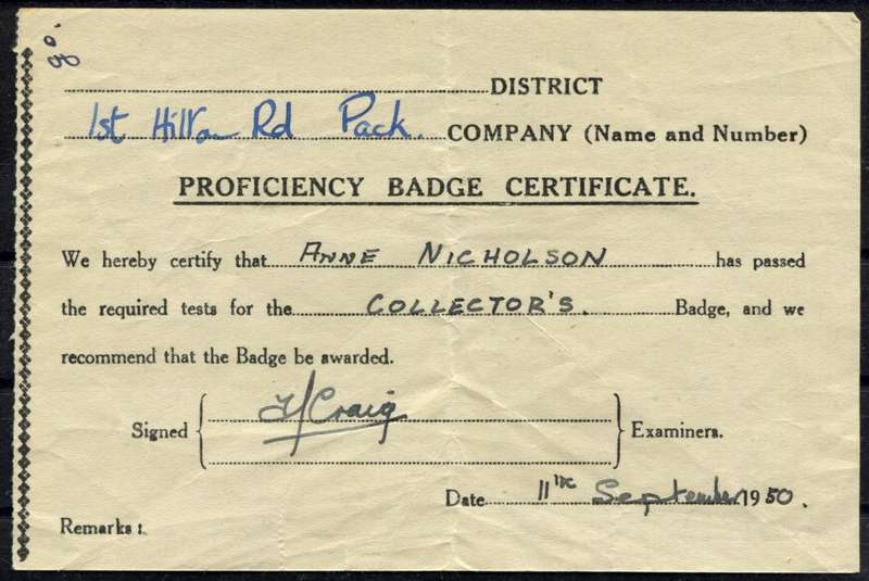 Union of SA - Proficiency Badge Certificate - For the Collector`s Badge - Size 139 mm x 93 mm