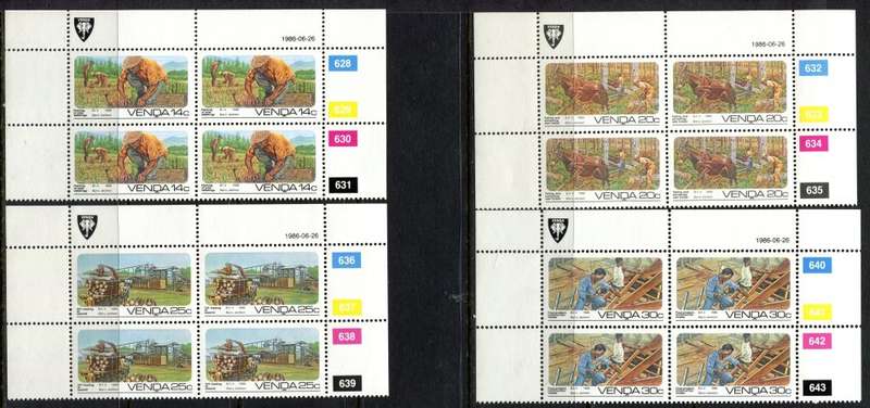 Venda - Set of 4 Control Blocks of 4 - 1986 - MNH