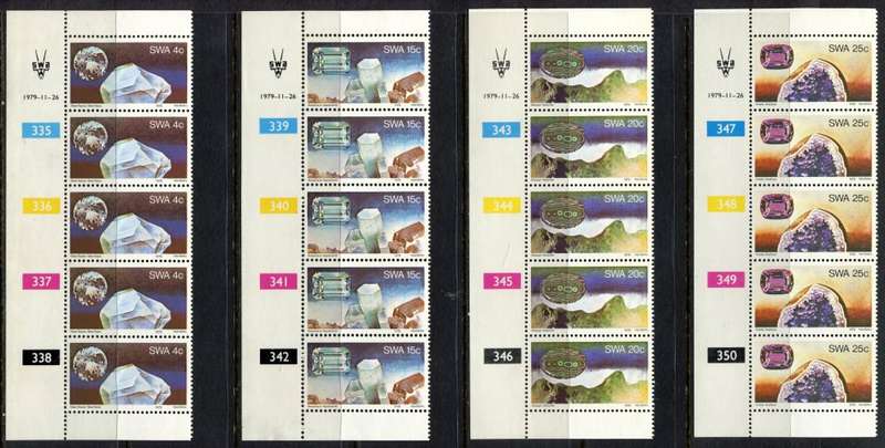 SWA - Set of 4 Control Strips of 5 - 1979 - MNH