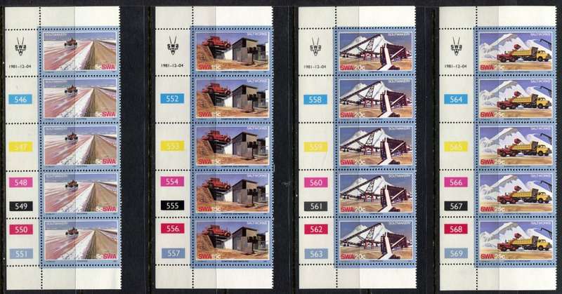 SWA - Set of 4 Control Strips of 5 - 1981 - MNH