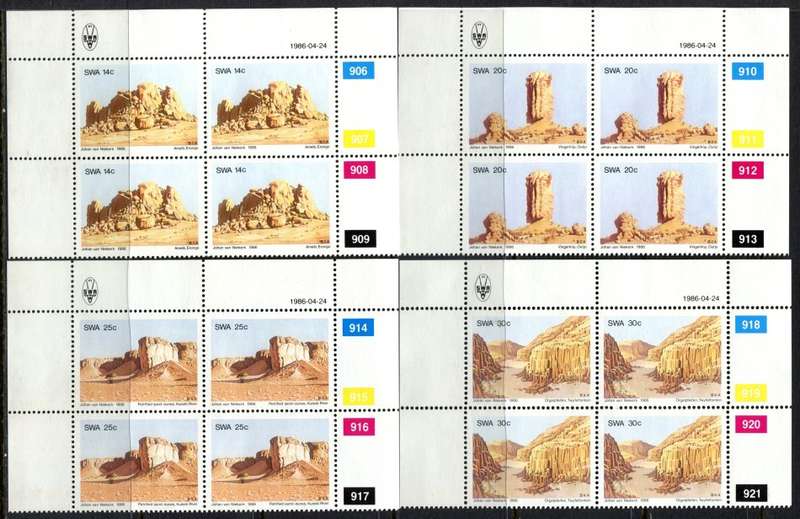 SWA - Set of 4 Control Blocks of 4 -1986 - MNH