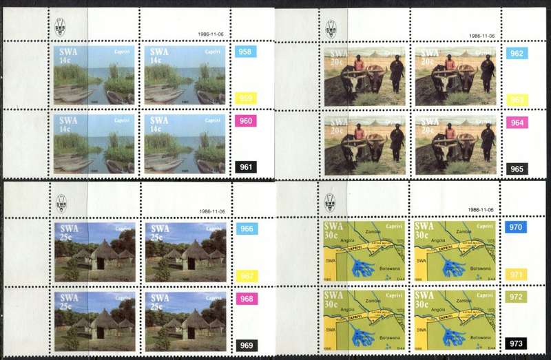 SWA - Set of 4 Control Blocks of 4 - 1986 - MNH