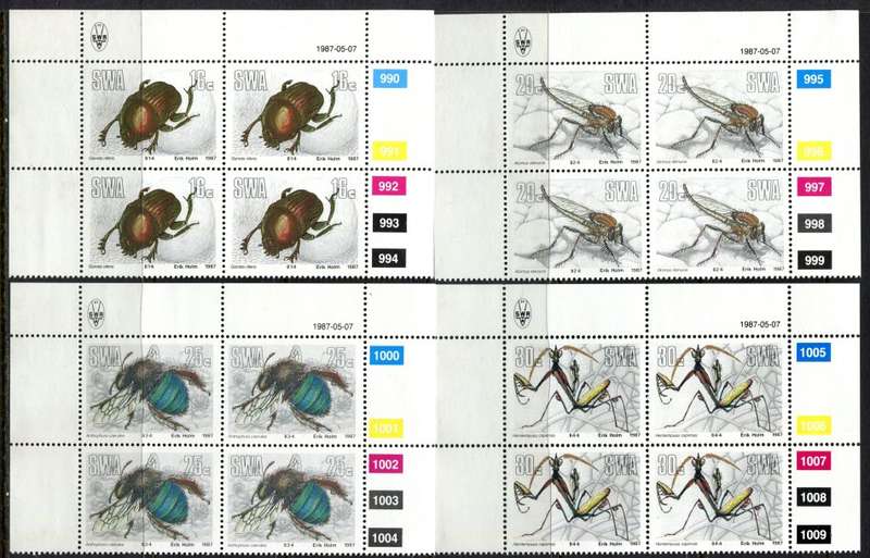 SWA - Set of 4 Control Blocks of 4 - 1987 - MNH