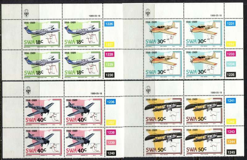 SWA - Set of 4 Control Blocks of 4 - 1989 - MNH