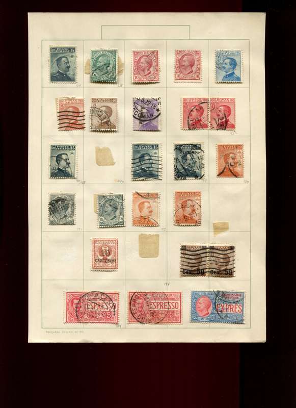 Italy - 24 Stamps Mounted on Old Album Page